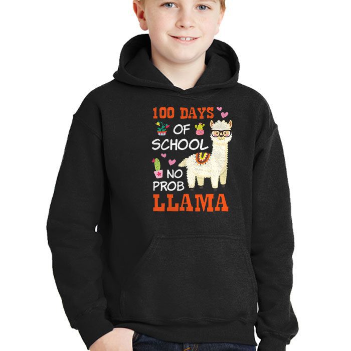 Celebrating-100-Days-of-School-NoProb-Llama-Kids-Teachers-Hoodie-2 Celebrating 100 Days of School NoProb Llama Kids Teachers Hoodie 2 4