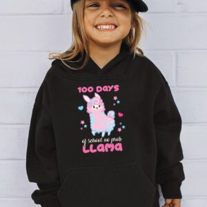 Celebrating 100 Days of School NoProb Llama Kids Teachers Hoodie 3 2