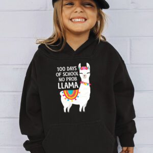 Celebrating 100 Days of School NoProb Llama Kids Teachers Hoodie 3 3