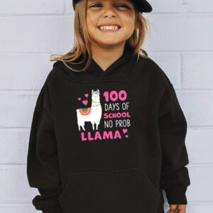 Celebrating 100 Days of School NoProb Llama Kids Teachers Hoodie 3