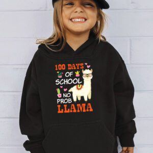 Celebrating 100 Days of School NoProb Llama Kids & Teachers Hoodie 3 Celebrating 100 Days of School NoProb Llama Kids Teachers Hoodie 3 4