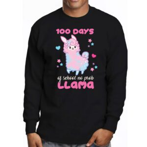 Celebrating 100 Days of School NoProb Llama Kids Teachers Longsleeve Tee 3 2