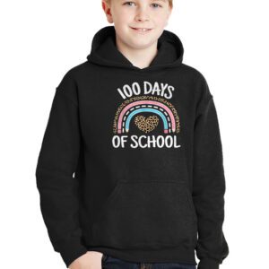 Cute 100 Days Of School Rainbow 100th Day Of School Hoodie 2 2