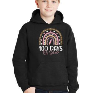 Cute 100 Days Of School Rainbow 100th Day Of School Hoodie 2 3