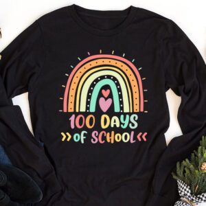 Cute 100 Days Of School Rainbow 100th Day Of School Longsleeve Tee 1 1