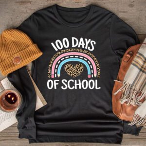 Cute 100 Days Of School Rainbow 100th Day Of School Longsleeve Tee