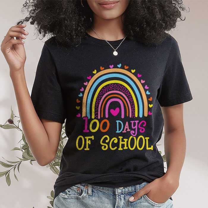 Cute 100 Days Of School Rainbow 100th Day Of School T Shirt 1 1
