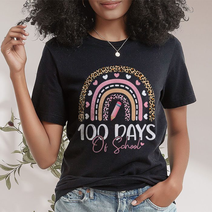 Cute 100 Days Of School Rainbow 100th Day Of School T Shirt 1 3