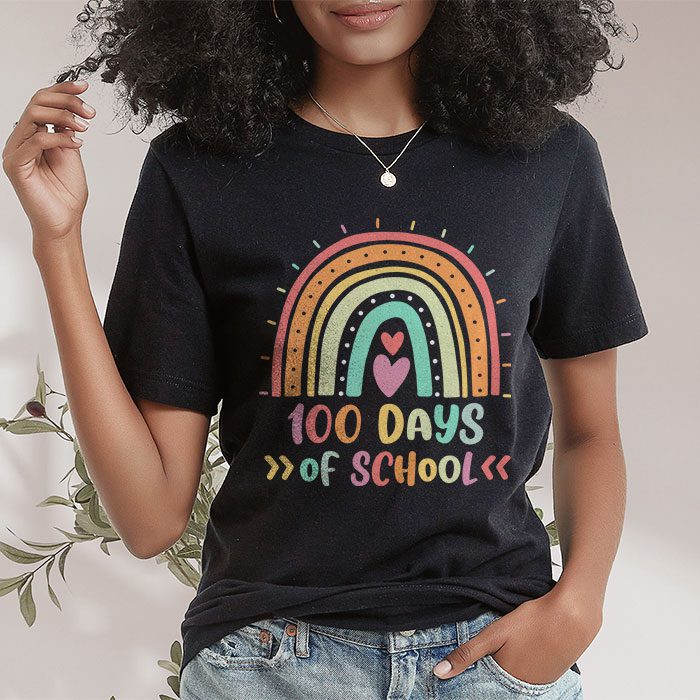Cute 100 Days Of School Rainbow 100th Day Of School T Shirt 1
