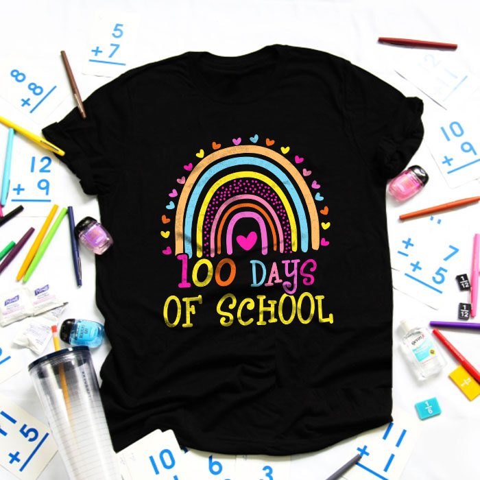 Cute 100 Days Of School Rainbow 100th Day Of School T-Shirt