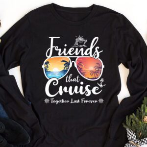 Friends Cruise Together 2024 Vacation Mens Women Longsleeve Tee 1 2
