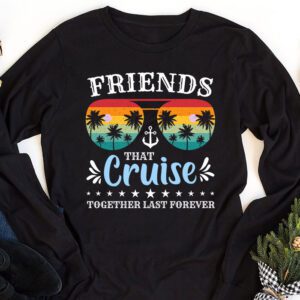 Friends Cruise Together 2024 Vacation Mens Women Longsleeve Tee 1 3