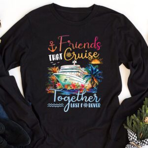 Friends Cruise Together 2024 Vacation Mens Women Longsleeve Tee 1