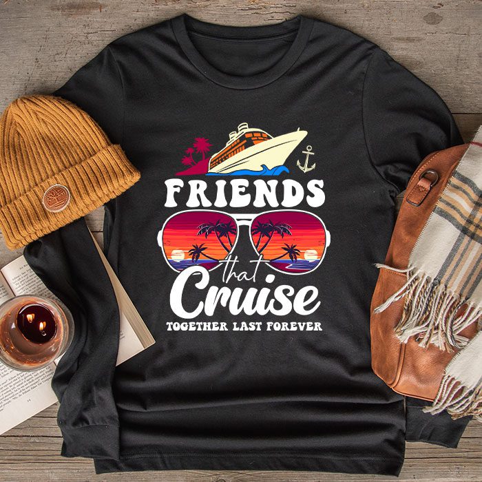 Friends-Cruise-Together-2024-Vacation-Mens-Women-Longsleeve-Tee Friends Cruise Together 2024 Vacation Mens Women Longsleeve Tee