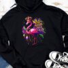 Funny Carnival Party Gift Idea Flamingo Mardi Gras Hoodie