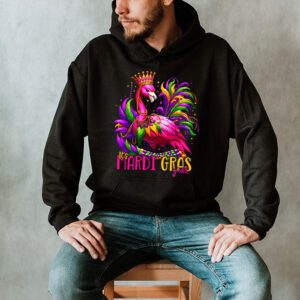 Funny Carnival Party Gift Idea Flamingo Mardi Gras Hoodie 2 2