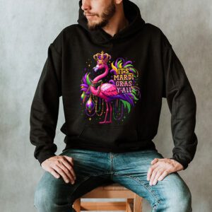 Funny Carnival Party Gift Idea Flamingo Mardi Gras Hoodie 2