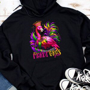 Funny Carnival Party Gift Idea Flamingo Mardi Gras Hoodie