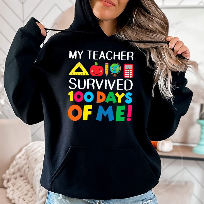 Funny-School-Boys-Girls-Kids-Gift-100-Days-Of-School-Hoodie-1 Funny School Boys Girls Kids Gift 100 Days Of School Hoodie 1