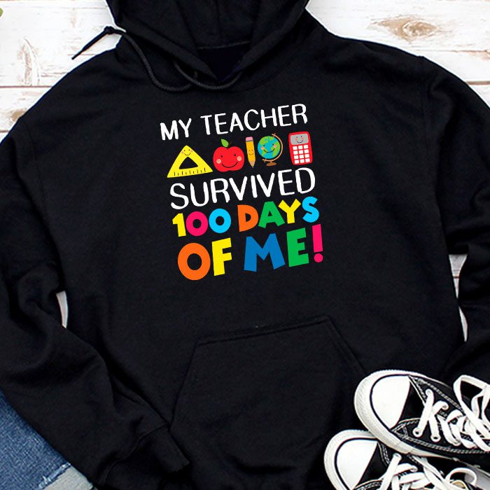Funny-School-Boys-Girls-Kids-Gift-100-Days-Of-School-Hoodie Funny School Boys Girls Kids Gift 100 Days Of School Hoodie