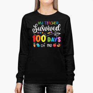 Funny School Boys Girls Kids Gift 100 Days Of School Longsleeve Tee 2 3