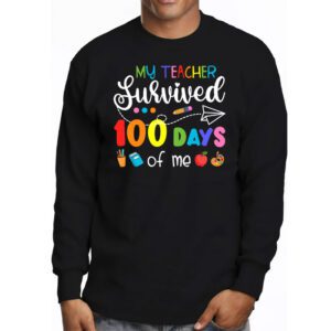 Funny School Boys Girls Kids Gift 100 Days Of School Longsleeve Tee 3 3