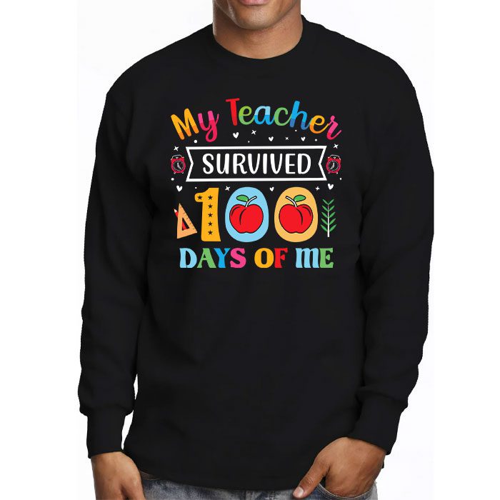 Funny-School-Boys-Girls-Kids-Gift-100-Days-Of-School-Longsleeve-Tee-3 Funny School Boys Girls Kids Gift 100 Days Of School Longsleeve Tee 3 4