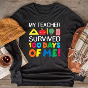 Funny School Boys Girls Kids Gift 100 Days Of School Longsleeve Tee