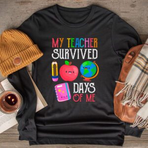 Funny School Boys Girls Kids Gift 100 Days Of School Longsleeve Tee