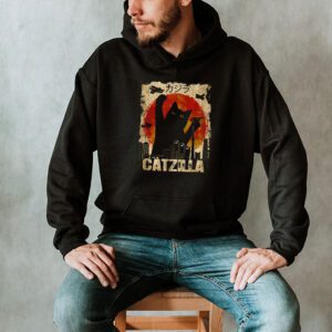 Funny Vintage Japanese Catzilla Siamese Cat Lover Hoodie 2 1