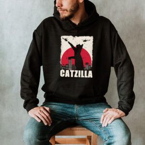 Funny Vintage Japanese Catzilla Siamese Cat Lover Hoodie 2 2