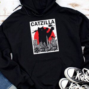 Funny Vintage Japanese Catzilla Siamese Cat Lover Hoodie