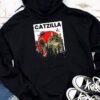 Funny Vintage Japanese Catzilla Siamese Cat Lover Hoodie