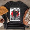 Funny Vintage Japanese Catzilla Siamese Cat Lover Longsleeve Tee