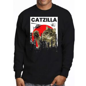 Funny Vintage Japanese Catzilla Siamese Cat Lover Longsleeve Tee 3 4