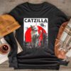Funny Vintage Japanese Catzilla Siamese Cat Lover Longsleeve Tee
