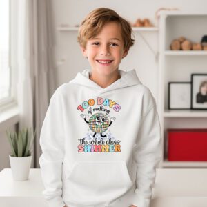 Groovy 100 Days of Making Whole Class Shimmer Disco Ball Hoodie 3 4