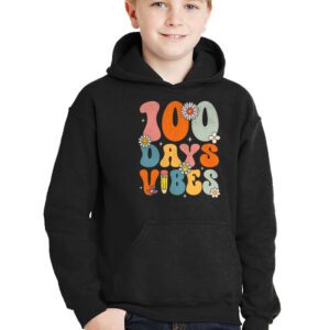 Groovy 100th Day Of School 100 Days Vibes Teacher Kids Hoodie 2 2