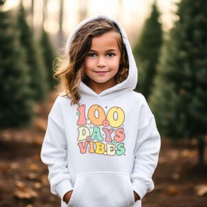 Groovy 100th Day Of School 100 Days Vibes Teacher Kids Hoodie 2 3