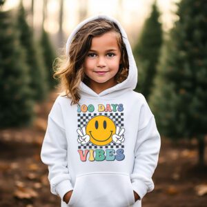 Groovy 100th Day Of School 100 Days Vibes Teacher Kids Hoodie 2
