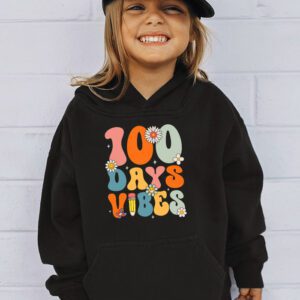 Groovy 100th Day Of School 100 Days Vibes Teacher Kids Hoodie 3 2