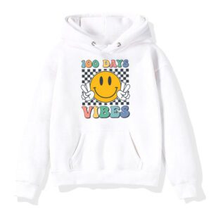 Groovy 100th Day Of School 100 Days Vibes Teacher Kids Hoodie 3