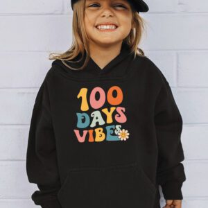 Groovy 100th Day Of School 100 Days Vibes Teacher Kids Hoodie 3 4