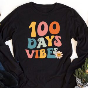 Groovy 100th Day Of School 100 Days Vibes Teacher Kids Longsleeve Tee 1 4