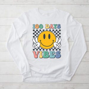 Groovy 100th Day Of School 100 Days Vibes Teacher Kids Longsleeve Tee