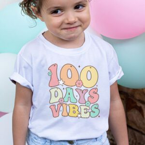 Groovy 100th Day Of School 100 Days Vibes Teacher Kids T Shirt 1 3