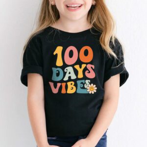 Groovy 100th Day Of School 100 Days Vibes Teacher Kids T Shirt 1 4