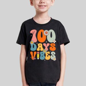 Groovy 100th Day Of School 100 Days Vibes Teacher Kids T Shirt 2 2