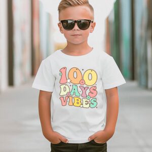 Groovy 100th Day Of School 100 Days Vibes Teacher Kids T Shirt 2 3