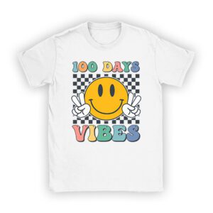 Groovy 100th Day Of School 100 Days Vibes Teacher Kids T-Shirt